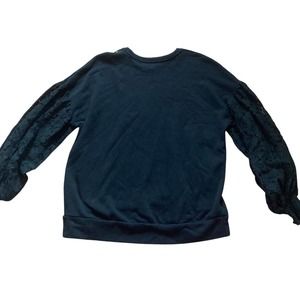 Express Black and Lace balloon Sleeve Sweater Size M